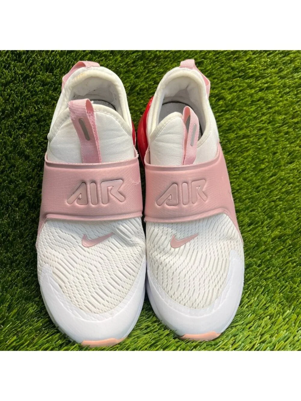 Nike Air Max 270 Extreme GS Girls Size 7Y White Pink Athletic Shoes Sneakers